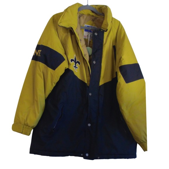 LOGO 7 Other - NFL Vintage New Orleans Saints NFL Puffer Jacket Yellow Black Mens XL
